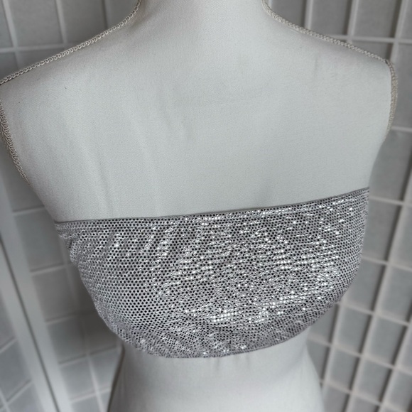 NWT Show Me Your MuMu Silver Micro Tube Top 🔥CLEAR THE CLOSET - Picture 3 of 7